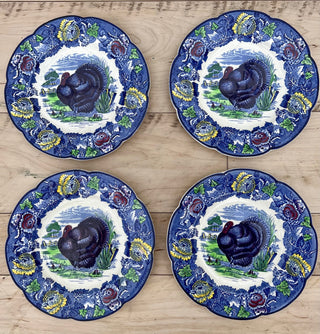 Blue Turkey Design Plates