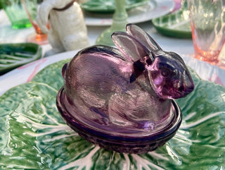 Glass Bunny Candy Dish